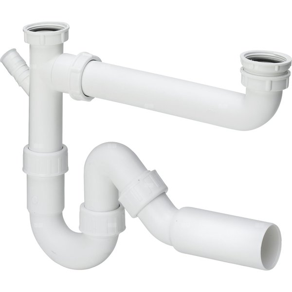 Łącznik odpływu 1 1/2 x 40 x 90-310, tworzywo sztuczne biały