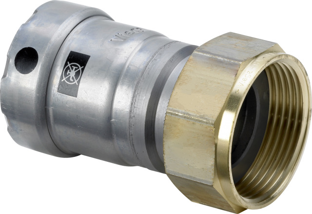 Złącze VIEGA 4263 trzyczęść., stal (ocynk), 2 3/8'' x 2'' (GW x mz), 103 mm