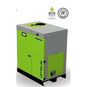 EG-PELLET 25 (kocioł na pellet o mocy 25 kW, z zasobnikiem pelletu o pojemności 320 litrów, wersja lewa, VITECO)