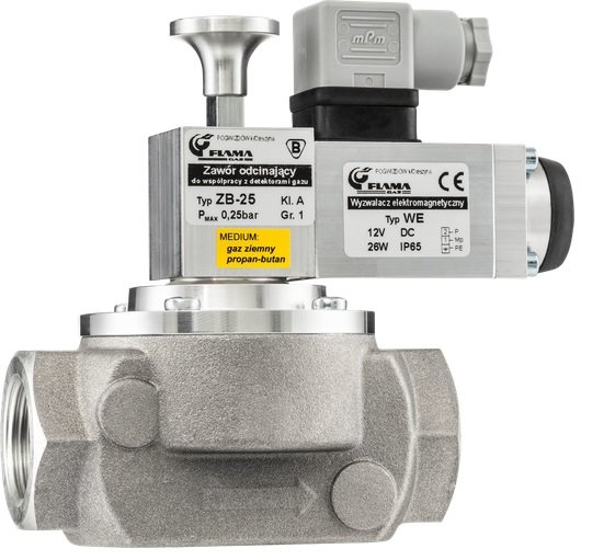Zawór elektromagnetyczny grzybkowy, gwint DN25, ZB-25/12V