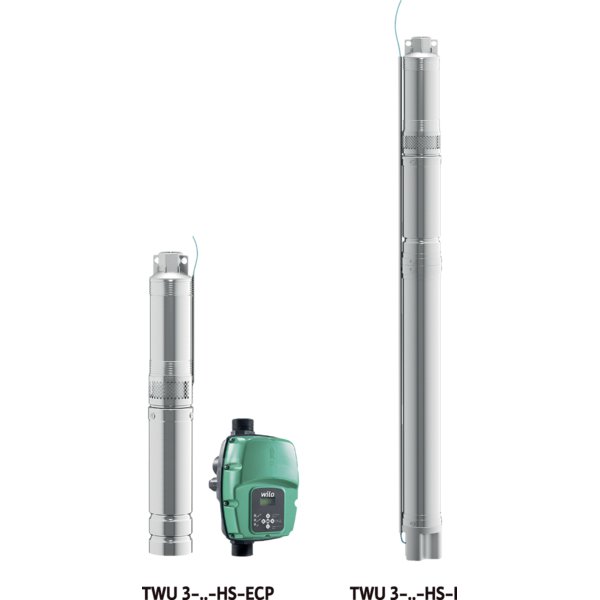 Pompa głębinowa 1-fazowa WILO Sub TWU 3-0206-HS-I częstotliwość 50/60 Hz, moc 1.5 kW 12.5 A, prędkość obrotowa 8400 obr/min