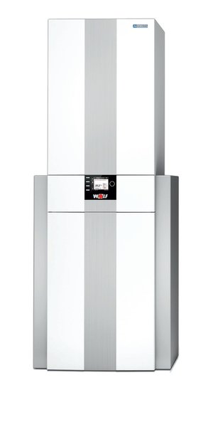 Pakiet - Kocioł gazowy dwufunkcyjny WOLF CGS-2-24/200L z modułem wyświetlacza AM kondensacyjny stojący  5.6 -25.8kW + Zasobnik c.w.u 200L