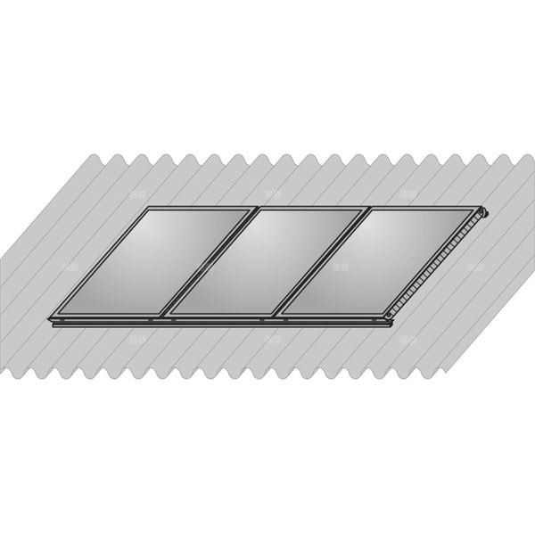 Zestaw montażowy na blasze falistej do 3 kolektorów płaskich