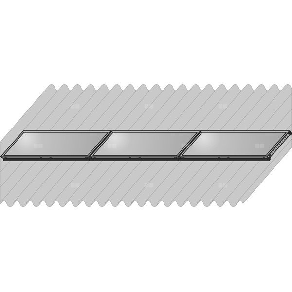 Zestaw montażowy na blasze falistej do 3 kolektorów płaskich poziomych