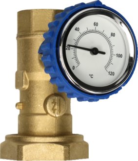Przypompowy zawór kulowy S/C TERM 1 1/4" z mosiężną nakrętką G 2", uszczelką EPDM
