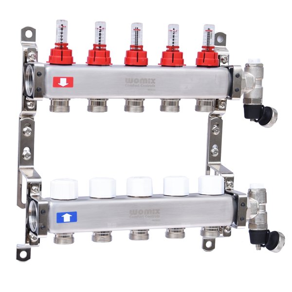 Rozdzielacz ze stali nierdzewnej do ogrzewania podłogowego CS-Rot05 13F